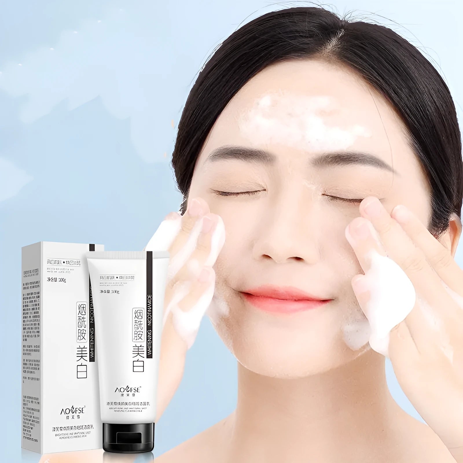 100ml white cream facial cleanser for whitening, freckle removal and pore cleansing