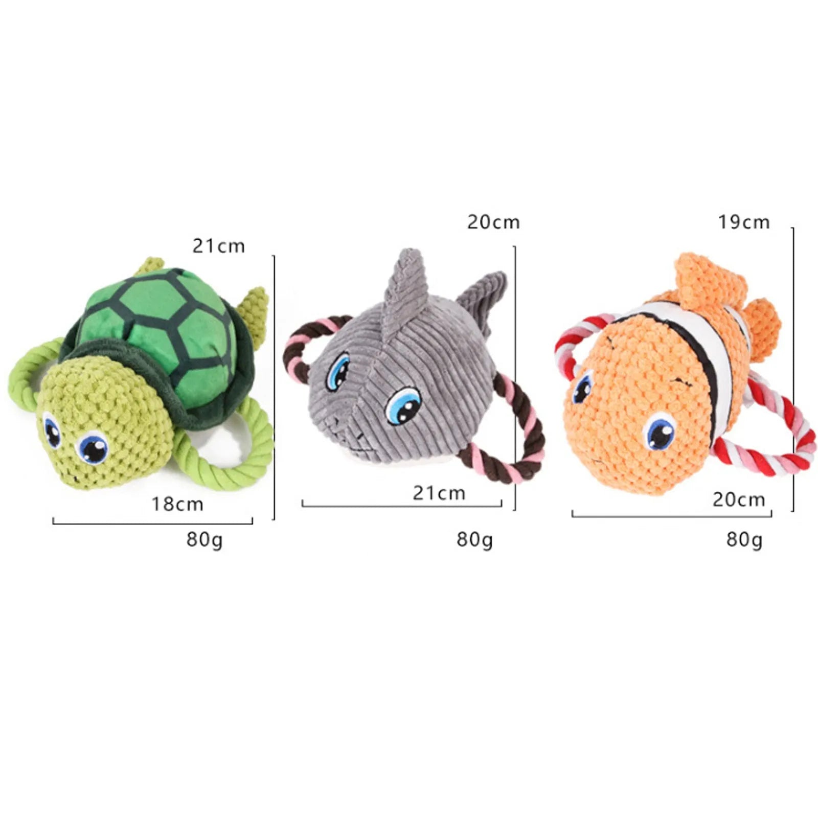 Green turtle-shaped plush dog chew toy with a knotted rope visible inside, on a white background.