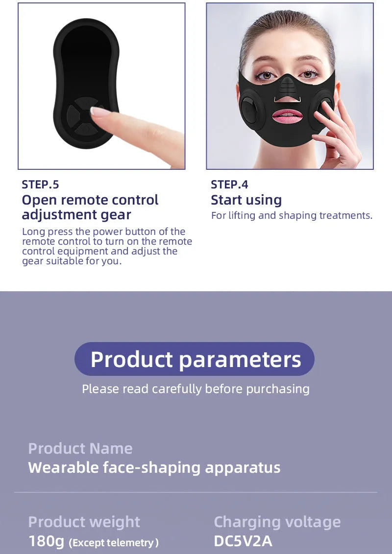 Black photon rejuvenation facial mask device with USB connection for home skincare