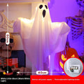 Orange and white cloth ghost light Halloween decoration with 4.5V button electronics