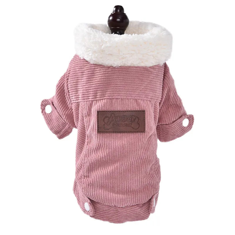 Lambswool grey dog fleece vest with wool lining for winter warmth