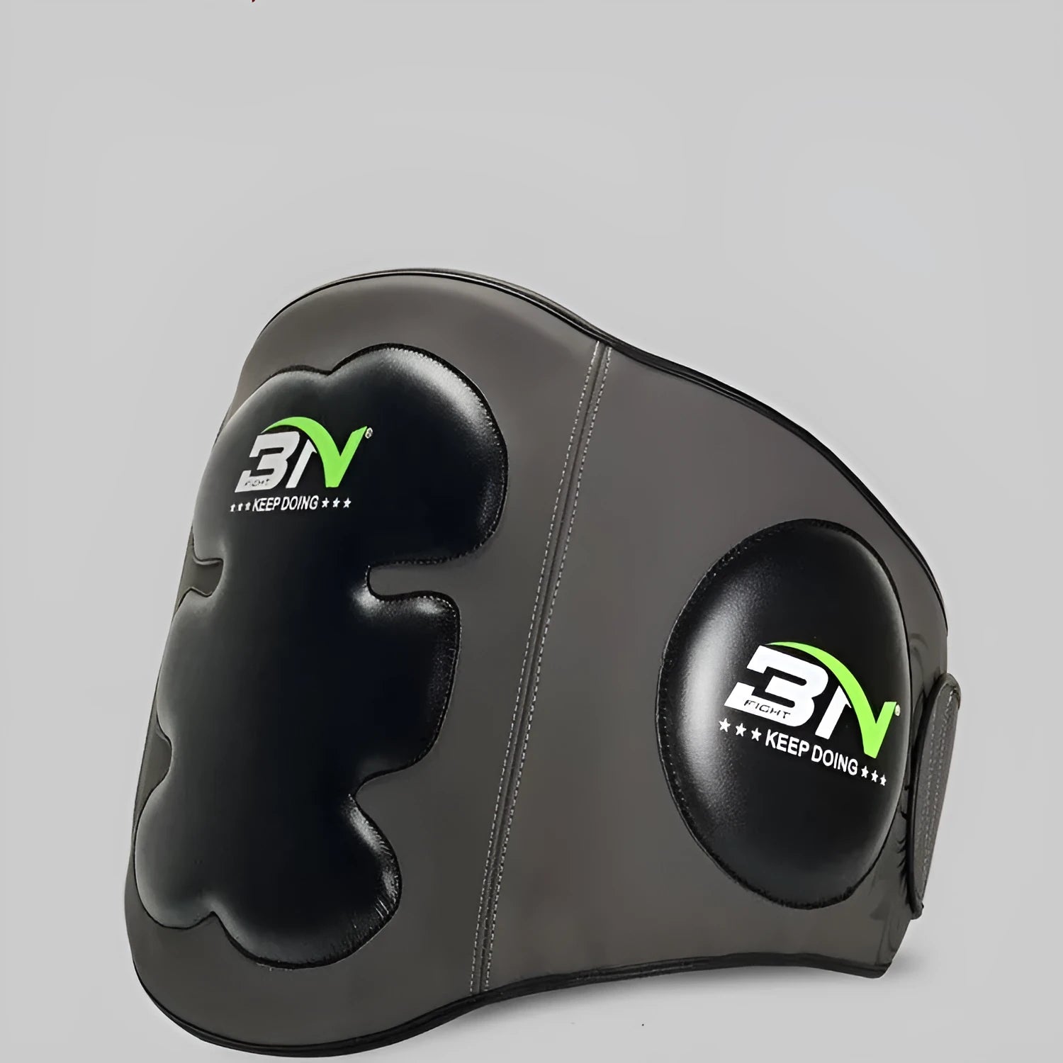Sanda boxing waist protection target with thick padding and adjustable harness in dark grey