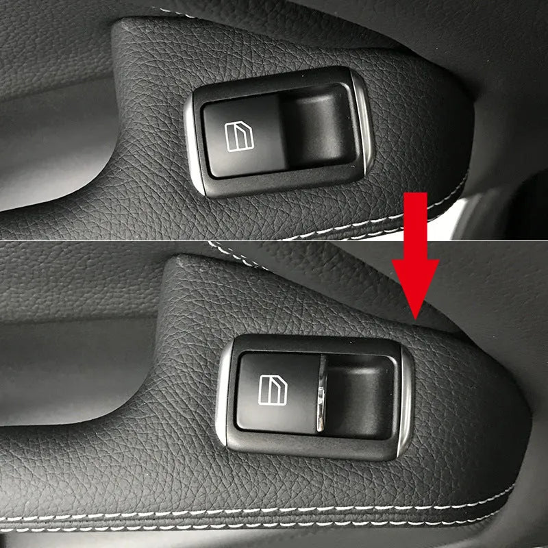 Black ABS plastic window lift button decorative sticker for car interior modification