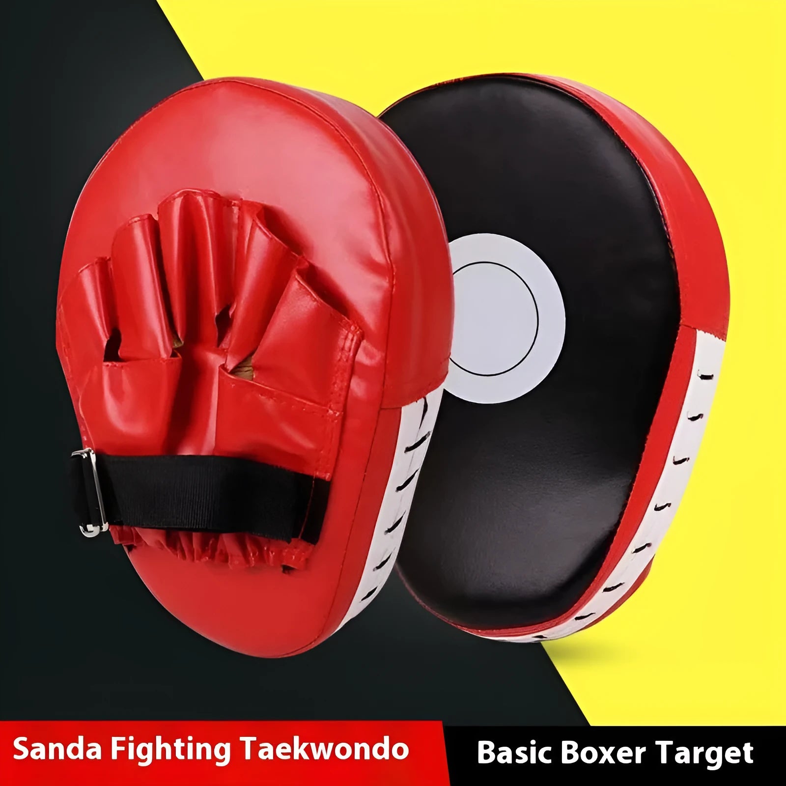 Vertical PU leather punch mitts for boxing and martial arts training with flat and curved design options