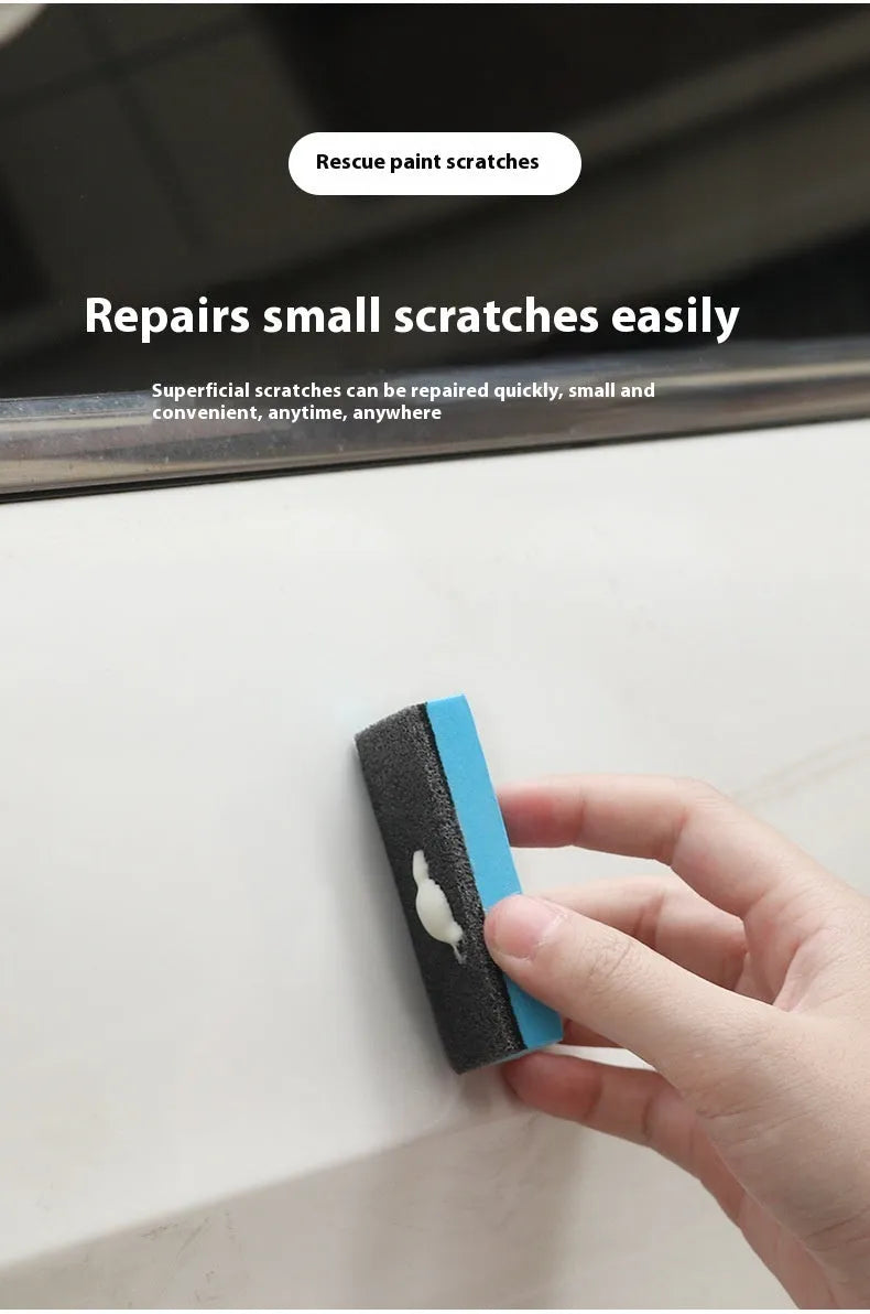 Car scratch repair wax kit with two bottles (A wax and B wax) and a frosted sponge applicator