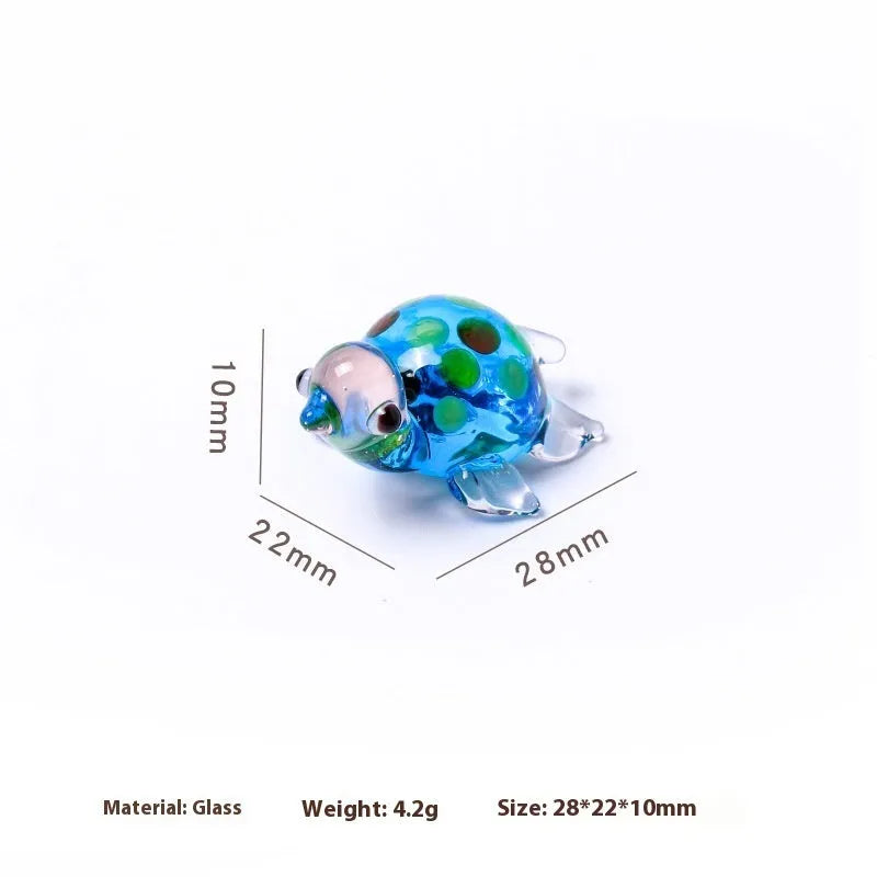 Geometric glass turtle desk ornament in modern design with six colour options