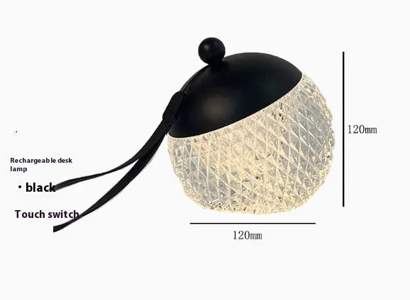 Modern spherical desk lamp in chrome colour with touch dimmable control