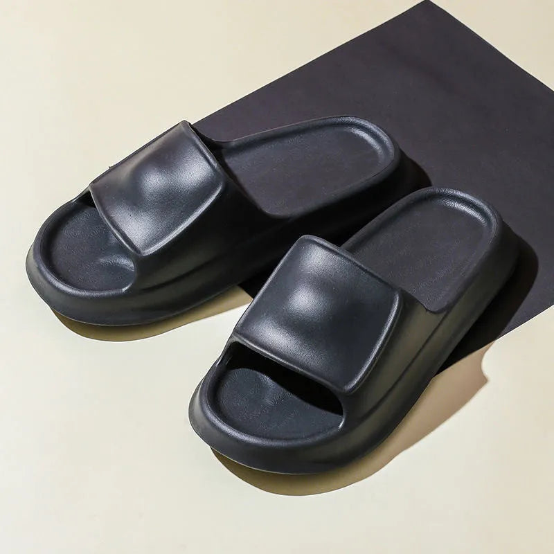 Soft EVA bathroom slippers with 3.5cm thick sole in seven colour options