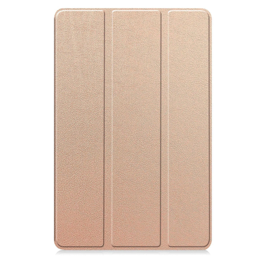 Samsung Tab S10 FE Plus 13.1 inch hard case in tri-fold stand mode showing silk screen design and microfibre lining