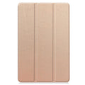 Samsung Tab S10 FE Plus 13.1 inch hard case in tri-fold stand mode showing silk screen design and microfibre lining