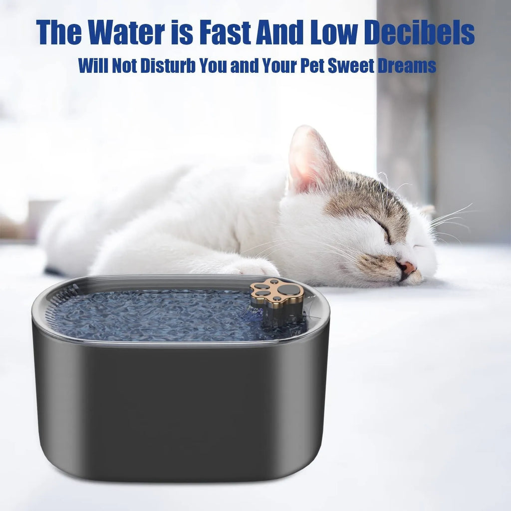 3L capacity automatic pet water fountain with filter in Berlin blue colour, showing pump and LED light