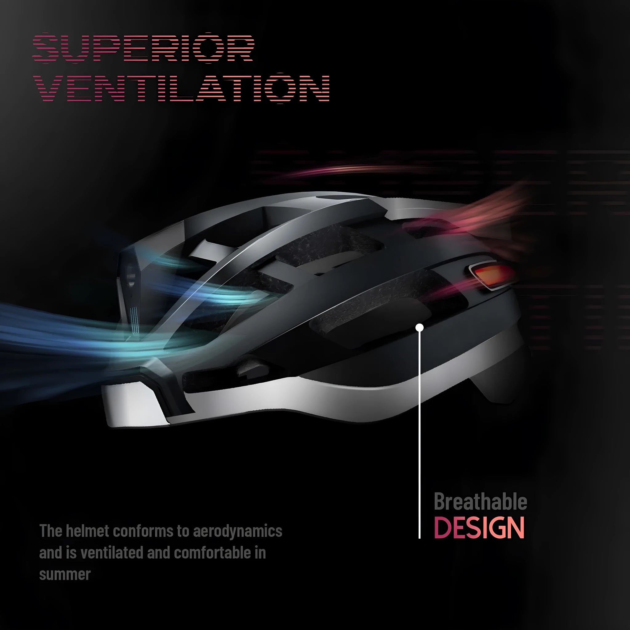 Black and grey smart cycling helmet with integrated warning lights and Bluetooth connectivity