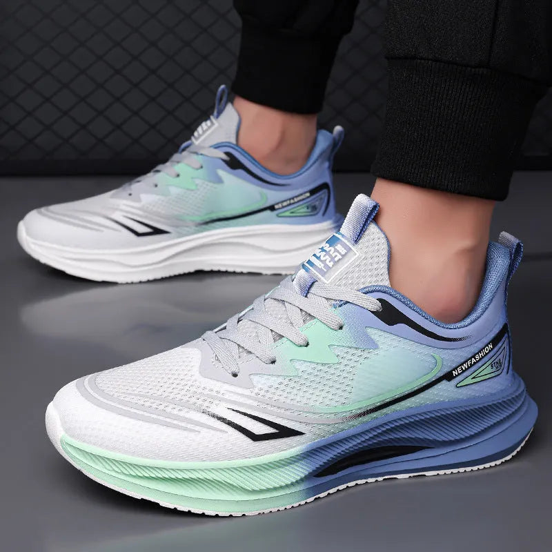 Men's lightweight casual shoes with mesh upper and rubber sole in multiple colours