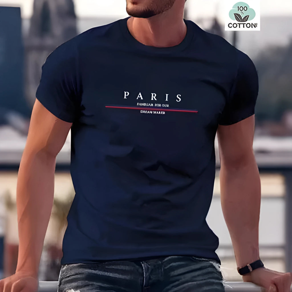 Men's heavy pure cotton short-sleeved t-shirt with letter print in loose fit, shown in apricot colour