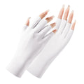 Women's thin ice silk sunscreen gloves with UPF50 rating for driving and cycling hand protection