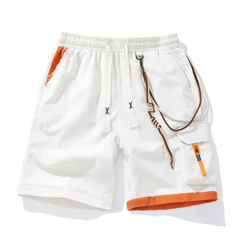 Men's plus size bamboo fibre sports shorts in loose cropped fit with elastic waist