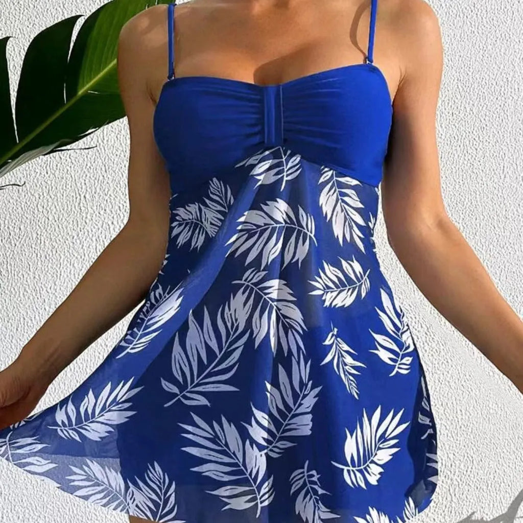 Women's high-waist mesh swimsuit briefs in peacock green, blue and black colours.