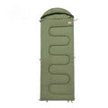 Ochre and olive green cotton camping sleeping bag quilt for outdoor use