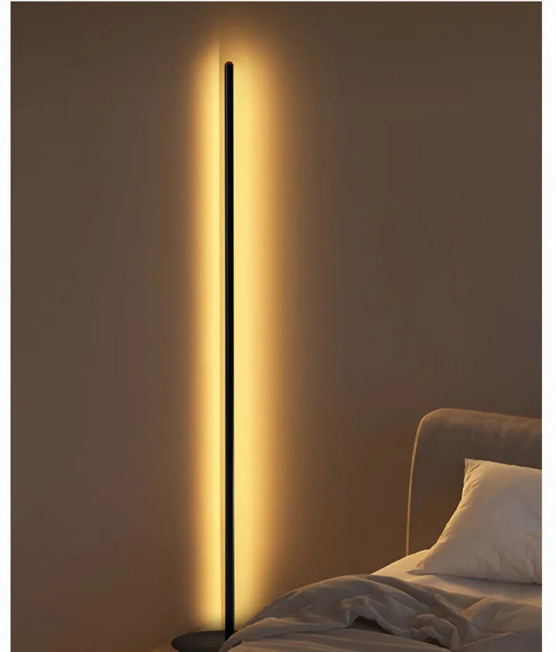 Vertical aluminum alloy floor lamp with modern design in three size options for home lighting