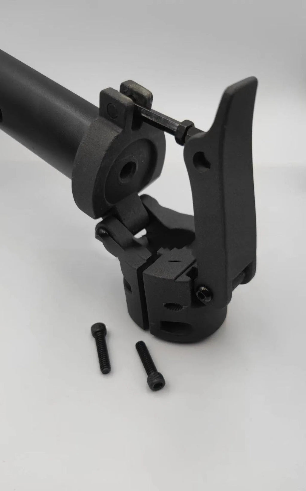 Black folding upright bar accessory for Nanbo No. 9 electric scooter on a white background.
