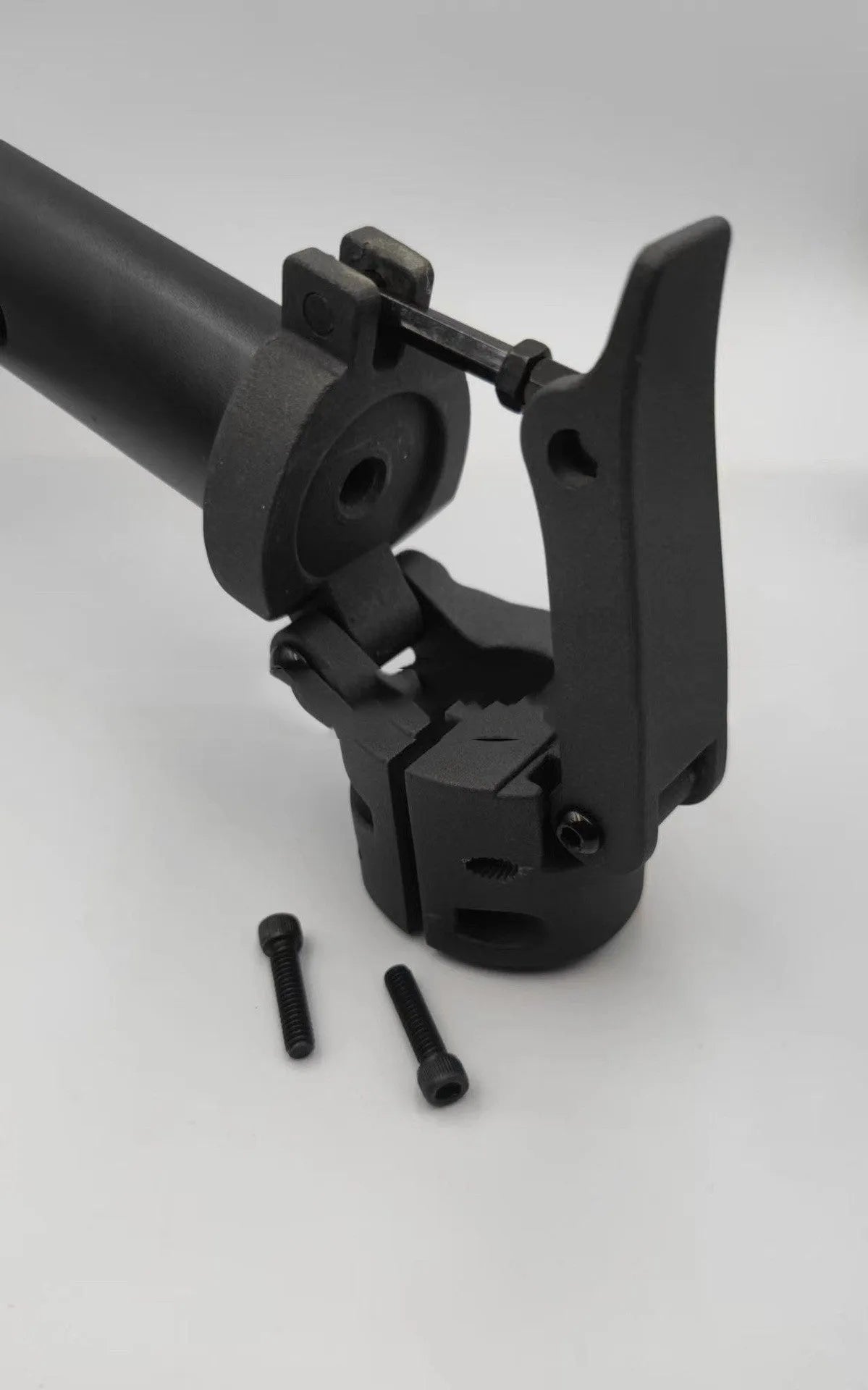 Black folding upright bar accessory for Nanbo No. 9 electric scooter on a white background.