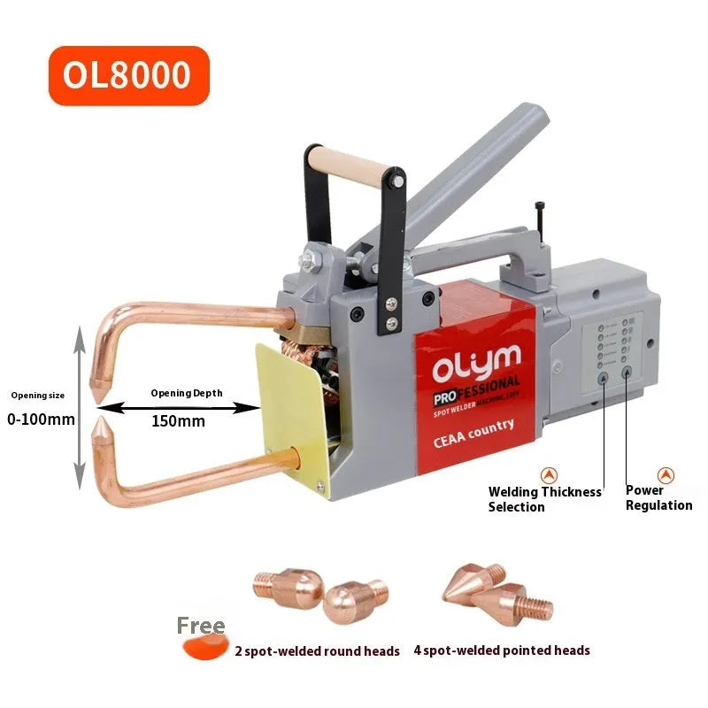 OL8000 double-sided spot welder butt welding machine with round and pointed welding heads